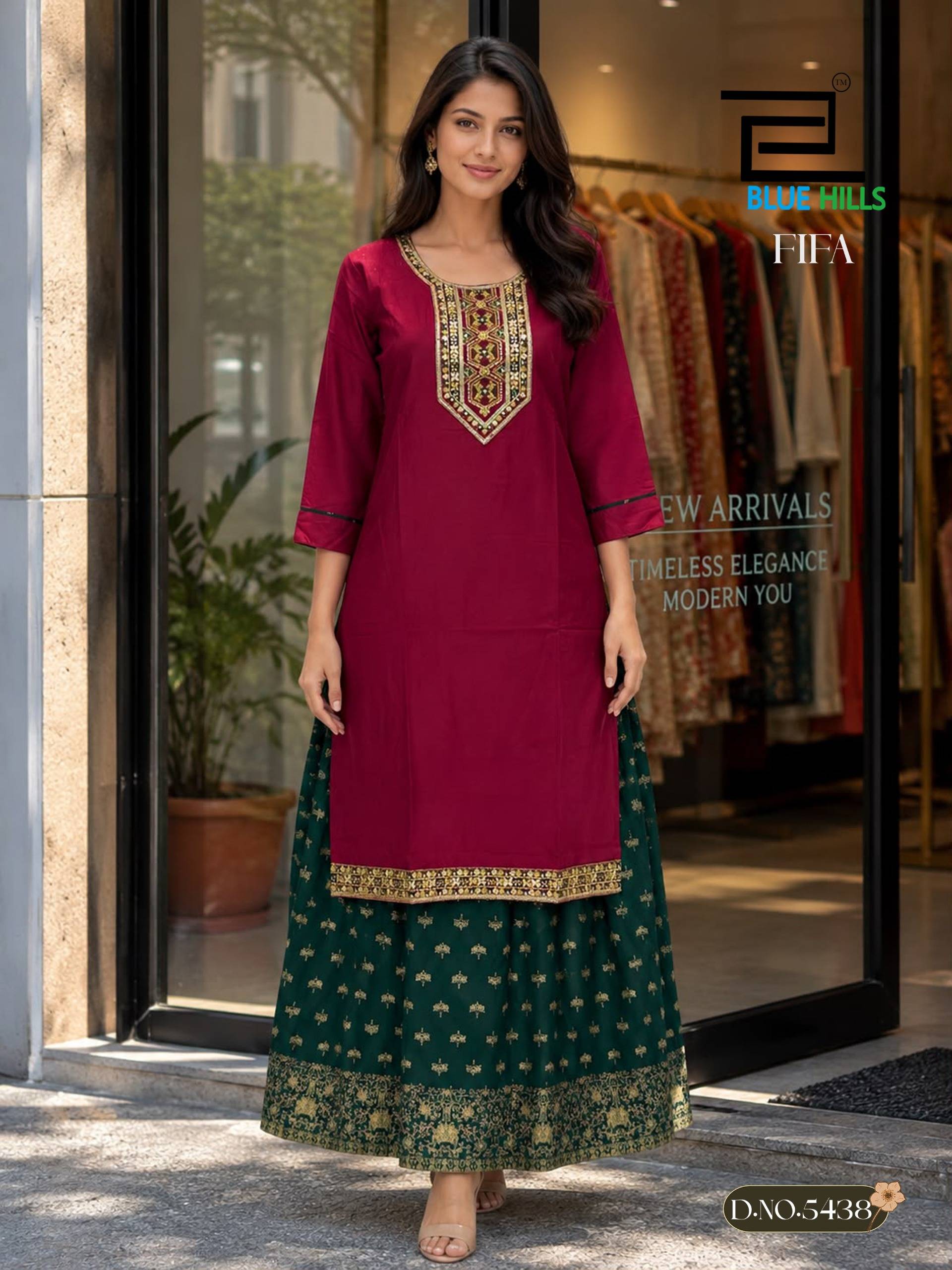 Fifa By BLUE HILLS 5435 To 5440 Series Stylish Beautiful Colourful Rayon Dresses At Wholesale Price
